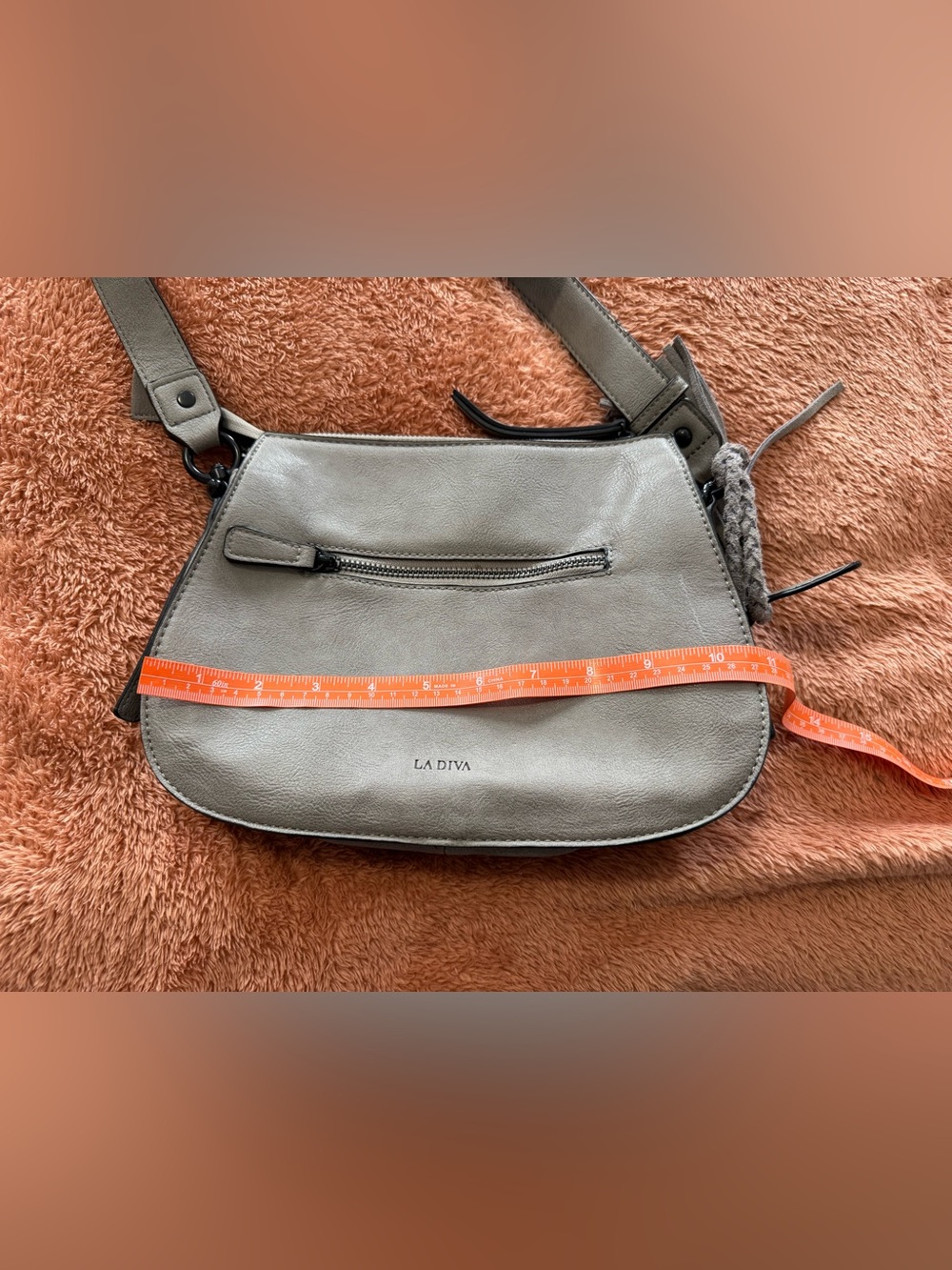 Ladiva Women's Gray Suede & Leather Crossbody Shoulder Bag - - Picture 15 of 16